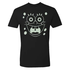 Wild-bobby Clothing SpongeBob SquarePants Glow In The Dark Big Face Short Sleeve Shirt