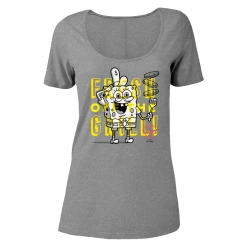Dtg2go Clothing SpongeBob SquarePants The Krusty Krab SpongeBob Fresh Off The Grill Women's Relaxed Scoop Neck T-Shirt