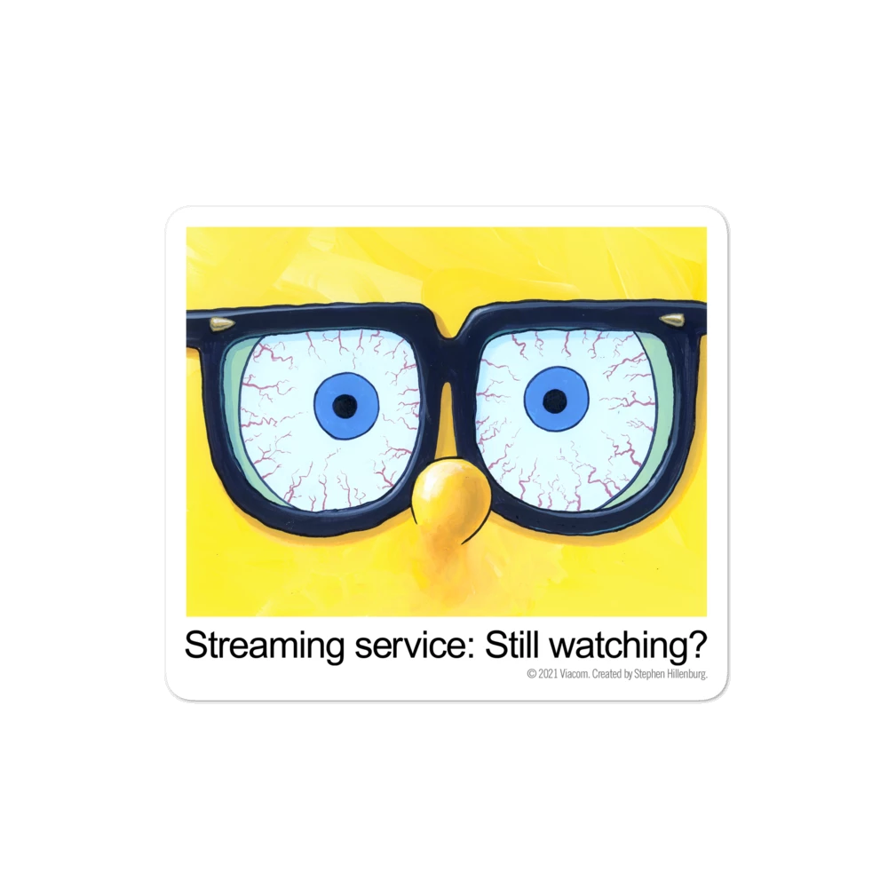 Printful Accessories SpongeBob Still Watching Meme Die Cut Sticker 1 Printful Accessories SpongeBob Still Watching Meme Die Cut Sticker