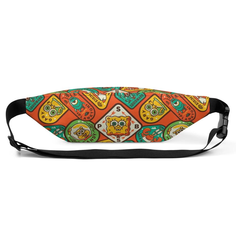 Printful Accessories SpongeBob SquarePants Sponge On The Run Badges Premium Fanny Pack 3 Printful Accessories SpongeBob SquarePants Sponge On The Run Badges Premium Fanny Pack