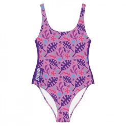 Printful Clothing SpongeBob SquarePants Sponge On The Run Flower Power Women's One-Piece Swimsuit