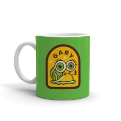 Spoke SpongeBob SquarePants Sponge On The Run Gary Badge White Mug Drinkware