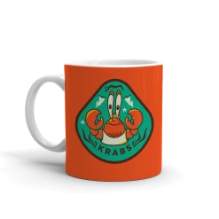 Spoke Drinkware SpongeBob SquarePants Sponge On The Run Mr. Krabs Badge White Mug