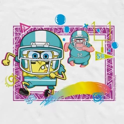 Printful SpongeBob SquarePants And Patrick Touchdown Fleece Crewneck Sweatshirt