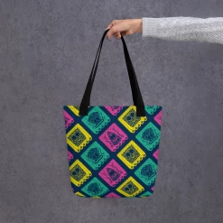 Printful SpongeBob Sugar Sponge Full Color Pattern Premium Tote Bag