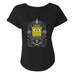 Dtg2go SpongeBob Sugar Sponge Reduced Color Women's Tri-Blend Dolman T-Shirt