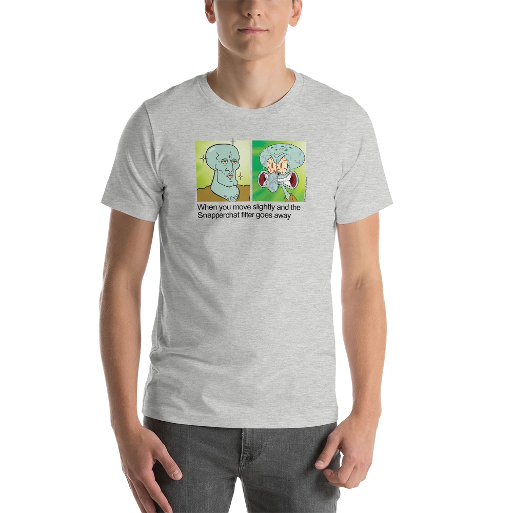 Printful SpongeBob SquarePants Squidward Snapperchat Meme Unisex Premium T-Shirt 1 Printful SpongeBob SquarePants Squidward Snapperchat Meme Unisex Premium T-Shirt