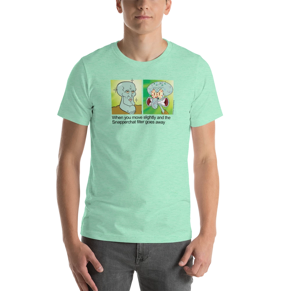 Printful SpongeBob SquarePants Squidward Snapperchat Meme Unisex Premium T-Shirt 2 Printful SpongeBob SquarePants Squidward Snapperchat Meme Unisex Premium T-Shirt