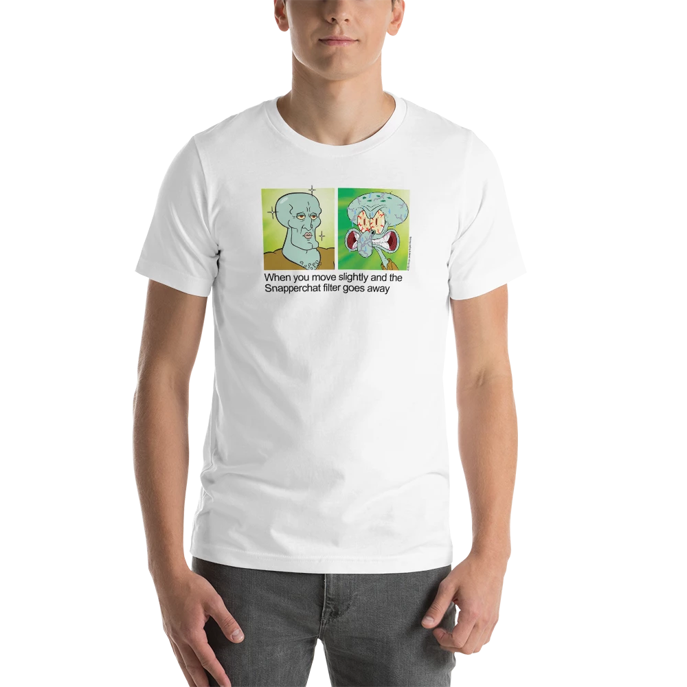 Printful SpongeBob SquarePants Squidward Snapperchat Meme Unisex Premium T-Shirt 3 Printful SpongeBob SquarePants Squidward Snapperchat Meme Unisex Premium T-Shirt
