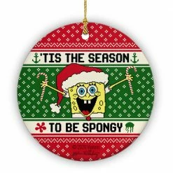 Photomugs SpongeBob SquarePants 'Tis The Season Round Ceramic Ornament