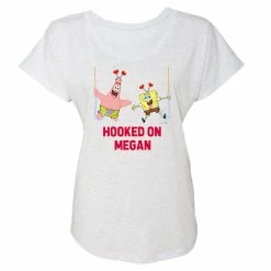 Dtg2go SpongeBob SquarePants Hooked On Personalized Women's Tri-Blend Dolman T-Shirt Clothing