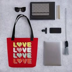 Printful SpongeBob SquarePants Stacked Love Premium Tote Bag Accessories