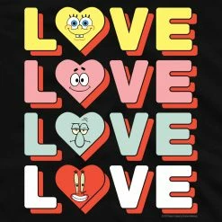 Monster Digital SpongeBob SquarePants Stacked Love Adult Short Sleeve T-Shirt