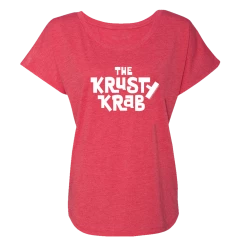 Dtg2go The Krusty Krab Logo Women's Tri-Blend Dolman T-Shirt Clothing