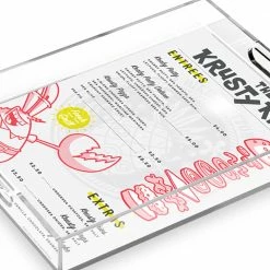 Creatormemories The Krusty Krab Menu Acrylic Tray