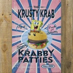 Progift The Krusty Krab Krabby Patties Metal Sign - 12" X 18"