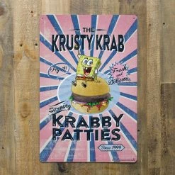 Progift The Krusty Krab Krabby Patties Metal Sign - 12" X 18"