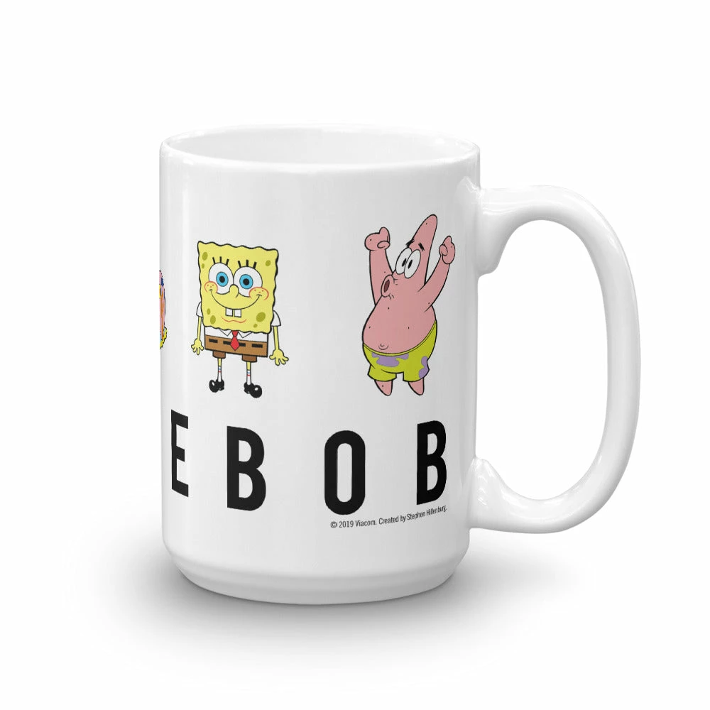 Monetyze-casetry Drinkware SpongeBob SquarePants Character Lineup White Mug 4 Monetyze-casetry Drinkware SpongeBob SquarePants Character Lineup White Mug