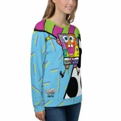 Printful SpongeBob SquarePants Britto Crew Neck Sweatshirt Clothing