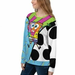 Printful SpongeBob SquarePants Britto Crew Neck Sweatshirt Clothing