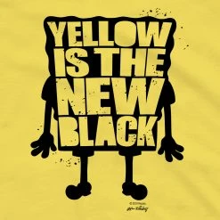 Dtg2go Clothing SpongeBob SquarePants Yellow Is The New Black Short Sleeve T-Shirt