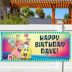 Progift Spongebob Squarepants Group Shot Personalized Banner