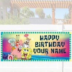 Progift Spongebob Squarepants Group Shot Personalized Banner