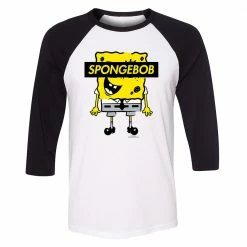 Dtg2go SpongeBob SquarePants Black Box ¾ Baseball T-Shirt Clothing