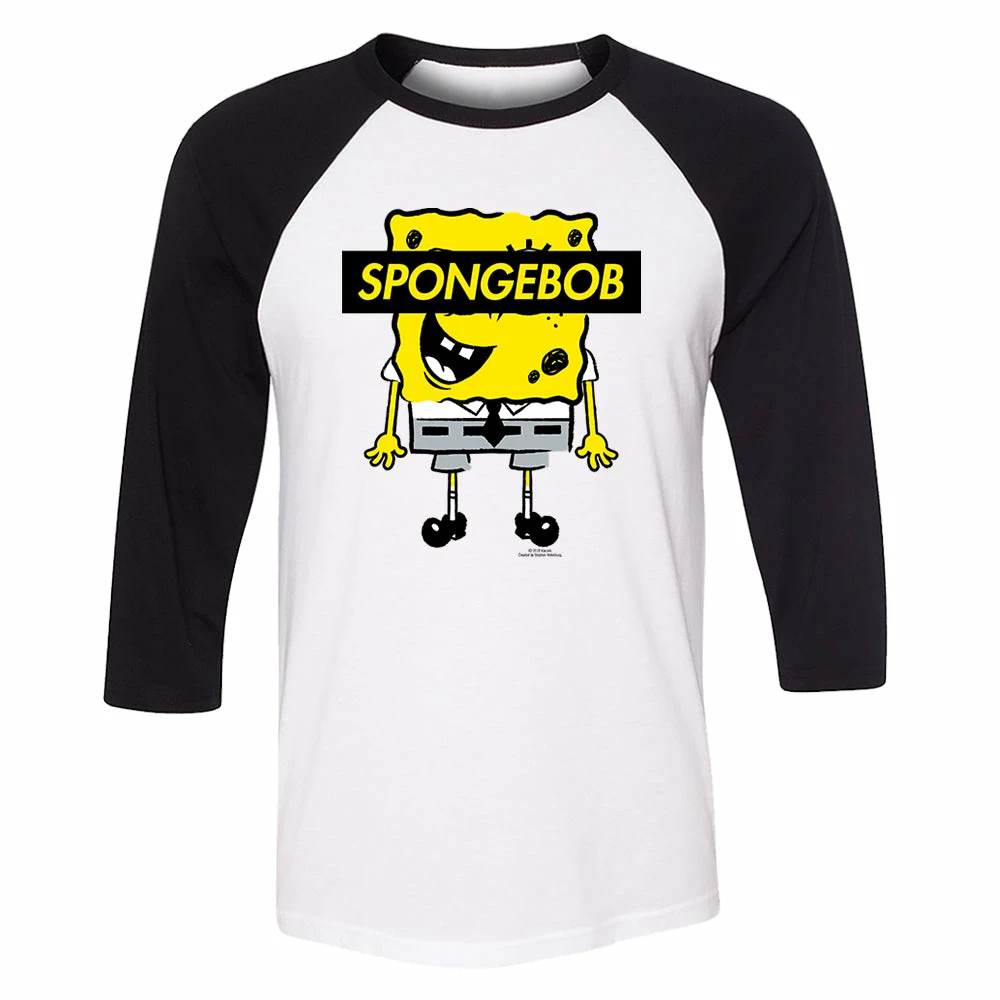 Dtg2go SpongeBob SquarePants Black Box ¾ Baseball T-Shirt Clothing 1 Dtg2go SpongeBob SquarePants Black Box ¾ Baseball T-Shirt Clothing