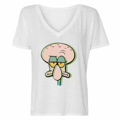 Dtg2go Squidward Grumpy Women's Relaxed V-Neck T-Shirt