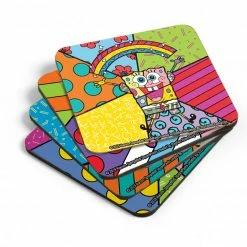 Progift Home & Office SpongeBob SquarePants Britto Coaster Set Of 4- SpongeBob, Patrick, Squidward, Mr. Krabs
