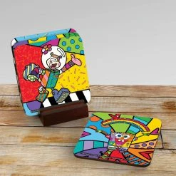 Progift Home & Office SpongeBob SquarePants Britto Coaster Set Of 4 - SpongeBob, Sandy, Plankton, Gary