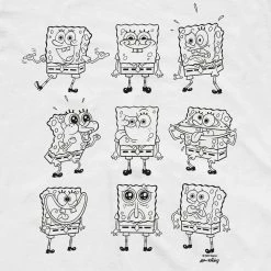 Monster Digital SpongeBob SquarePants Black And White Moody Short Sleeve T-Shirt