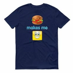 Monster Digital SpongeBob SquarePants Emoji Burger Smile Short Sleeve T-Shirt Clothing