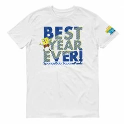 Dtg2go SpongeBob SquarePants Best Year Ever Blue Adult Short Sleeve T-Shirt