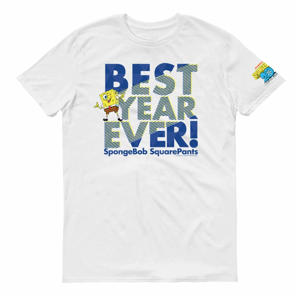 Dtg2go SpongeBob SquarePants Best Year Ever Blue Adult Short Sleeve T-Shirt 1 Dtg2go SpongeBob SquarePants Best Year Ever Blue Adult Short Sleeve T-Shirt