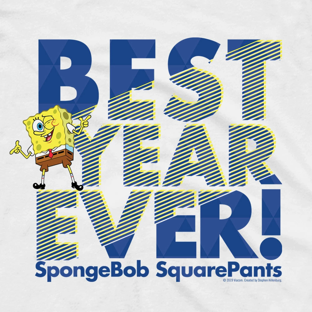 Dtg2go SpongeBob SquarePants Best Year Ever Blue Adult Short Sleeve T-Shirt 3 Dtg2go SpongeBob SquarePants Best Year Ever Blue Adult Short Sleeve T-Shirt