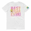 Dtg2go Clothing SpongeBob SquarePants Best Year Ever Pink Adult Short Sleeve T-Shirt