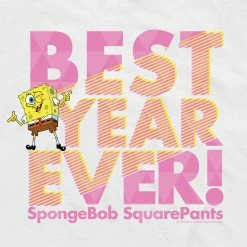 Dtg2go Clothing SpongeBob SquarePants Best Year Ever Pink Adult Short Sleeve T-Shirt 5 Dtg2go Clothing SpongeBob SquarePants Best Year Ever Pink Adult Short Sleeve T-Shirt