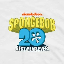 Dtg2go Clothing SpongeBob SquarePants Best Year Ever Pink Adult Short Sleeve T-Shirt