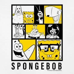 Monster Digital SpongeBob SquarePants Black And Yellow Characters Kids Short Sleeve T-Shirt Clothing