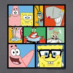 Dtg2go SpongeBob SquarePants Characters Grid Kids Short Sleeve T-Shirt Clothing