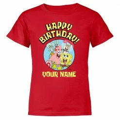 Monster Digital SpongeBob SquarePants Group Shot Personalized Kids Short Sleeve T-Shirt Clothing