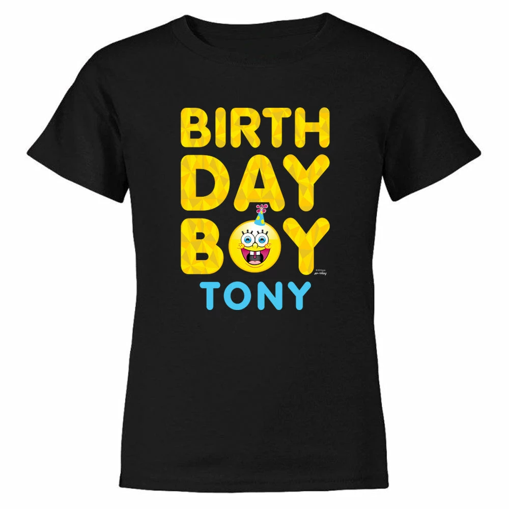 Monster Digital Clothing SpongeBob SquarePants Birthday Boy Emoji Personalized Kids Short Sleeve T-Shirt 1 Monster Digital Clothing SpongeBob SquarePants Birthday Boy Emoji Personalized Kids Short Sleeve T-Shirt