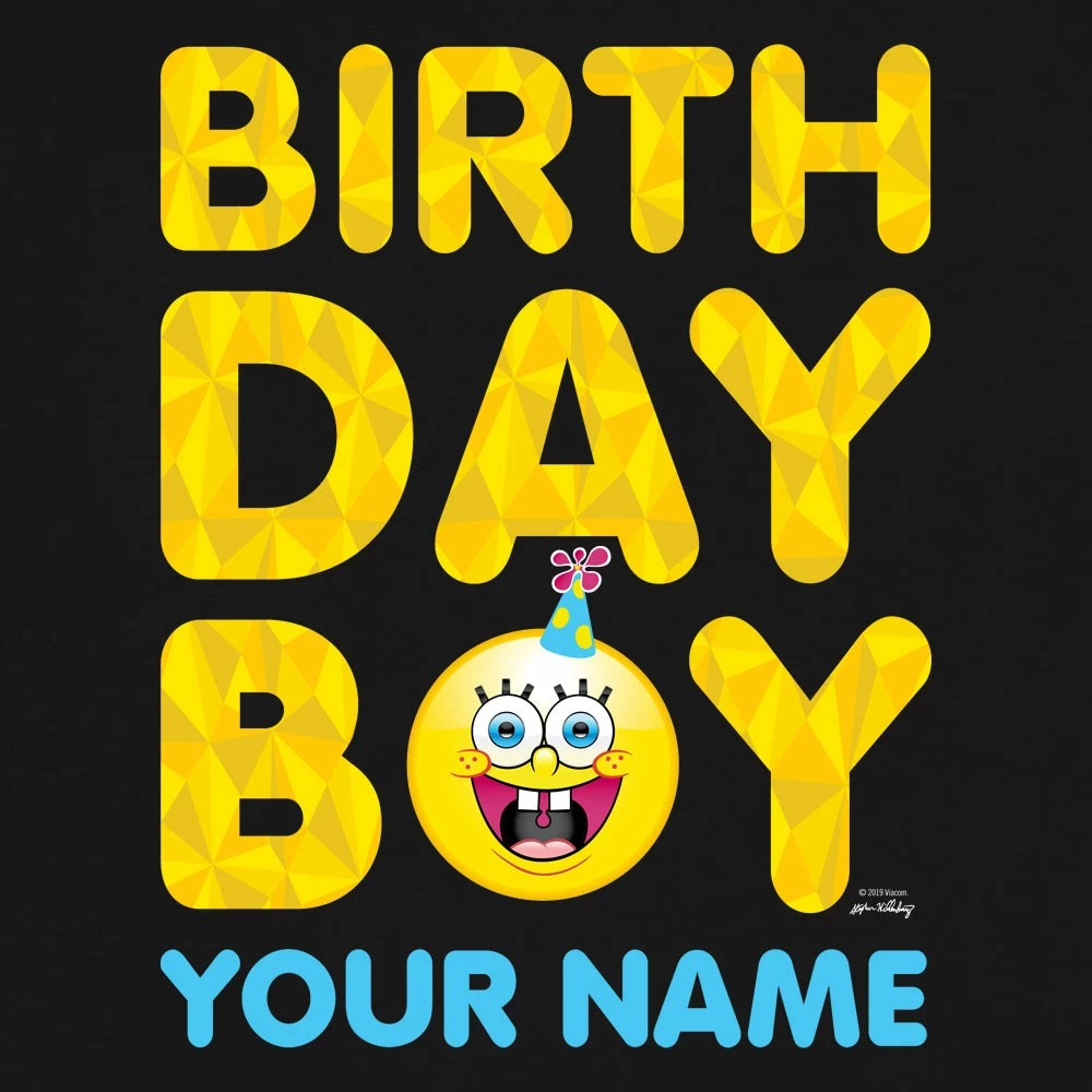 Monster Digital Clothing SpongeBob SquarePants Birthday Boy Emoji Personalized Kids Short Sleeve T-Shirt 2 Monster Digital Clothing SpongeBob SquarePants Birthday Boy Emoji Personalized Kids Short Sleeve T-Shirt