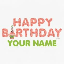 Monster Digital Clothing Patrick Star Happy Birthday Emoji Personalized Kids Short Sleeve T-Shirt