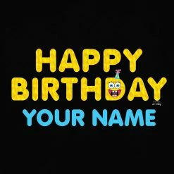 Monster Digital Clothing SpongeBob SquarePants Happy Birthday Emoji Kids Short Sleeve T-Shirt