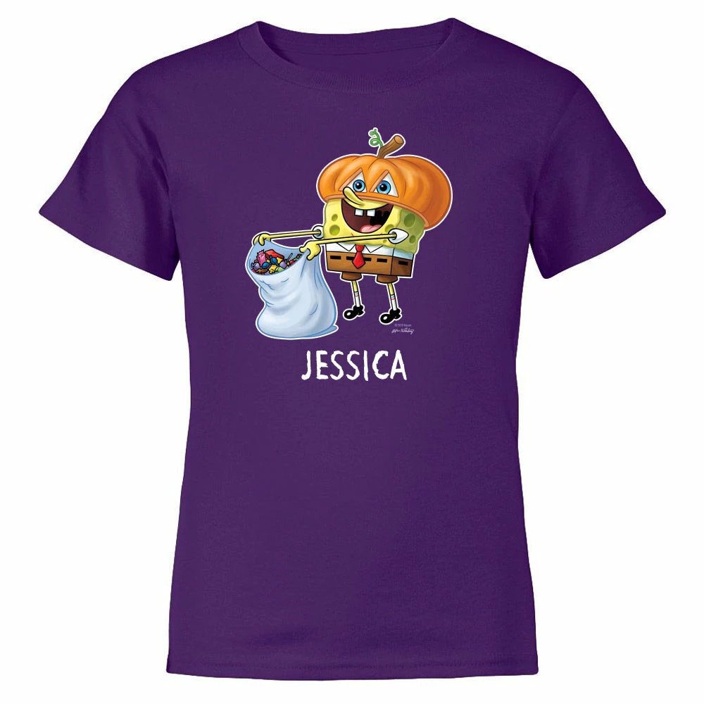 Monster Digital SpongeBob Trick-or-Treat Personalized Kids Short Sleeve T-Shirt Clothing 3 Monster Digital SpongeBob Trick-or-Treat Personalized Kids Short Sleeve T-Shirt Clothing