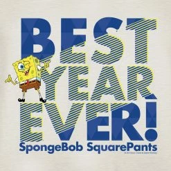 Dtg2go SpongeBob SquarePants Best Year Ever Lightweight Crewneck Sweatshirt Clothing