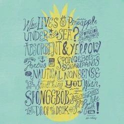 Dtg2go SpongeBob SquarePants Typography Pineapple Women's Flowy Tank Top